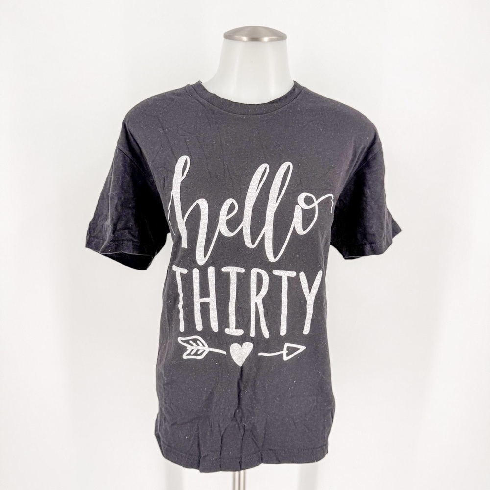 Next Level Apparel Black 'Hello Thirty' Tee